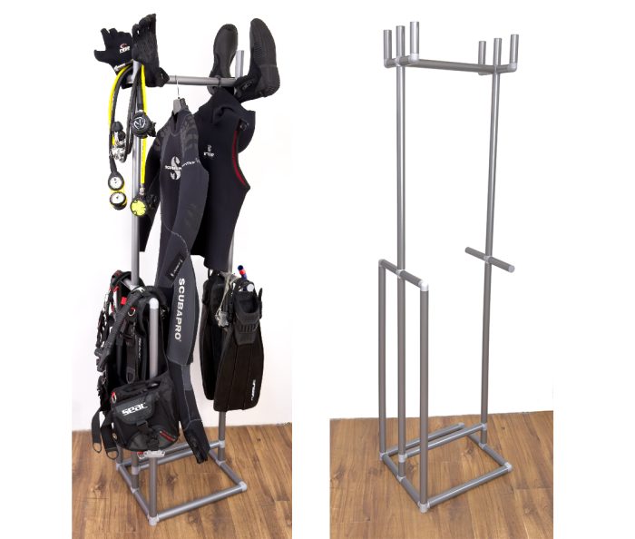 SCUBA Drying and Storage Rail