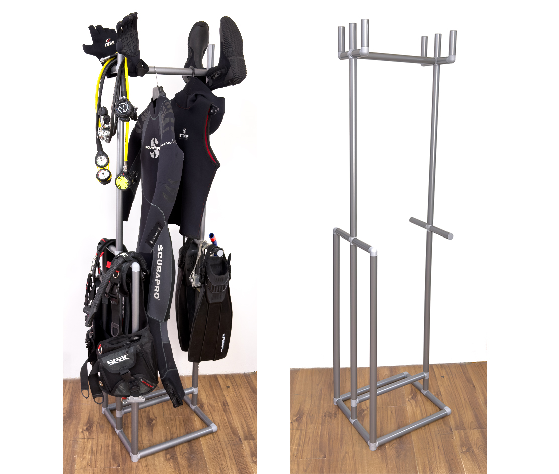 SCUBA Drying and Storage Rail